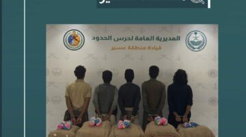 القبض على 5 مخالفين لتهريبهم 100 كيلو قات في عسير